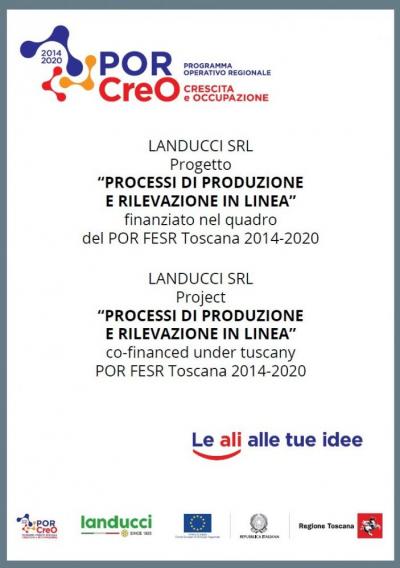 Project “PROCESSI DI PRODUZIONE E RILEVAZIONE IN LINEA” co-financed under tuscany POR FESR Toscana 2014-2020